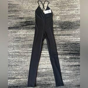 NWT ZARA One Piece Pull On V-Neck Jumpsuit With Criss Cross Straps
